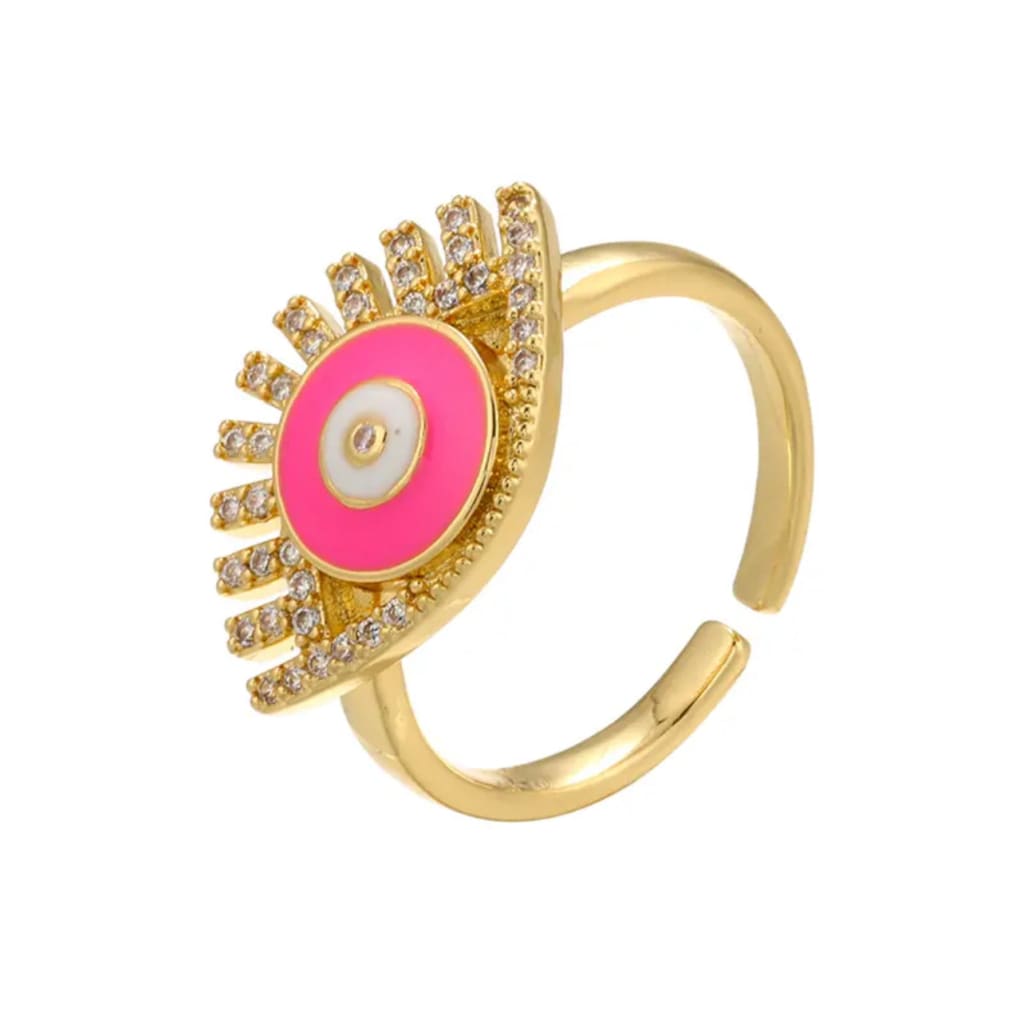 Fusia Fancy Evil Eye Open Ring - Ring