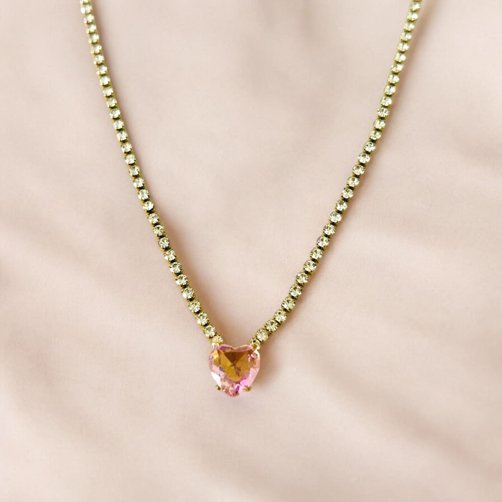 Princess Heart CZ Tennis Necklace