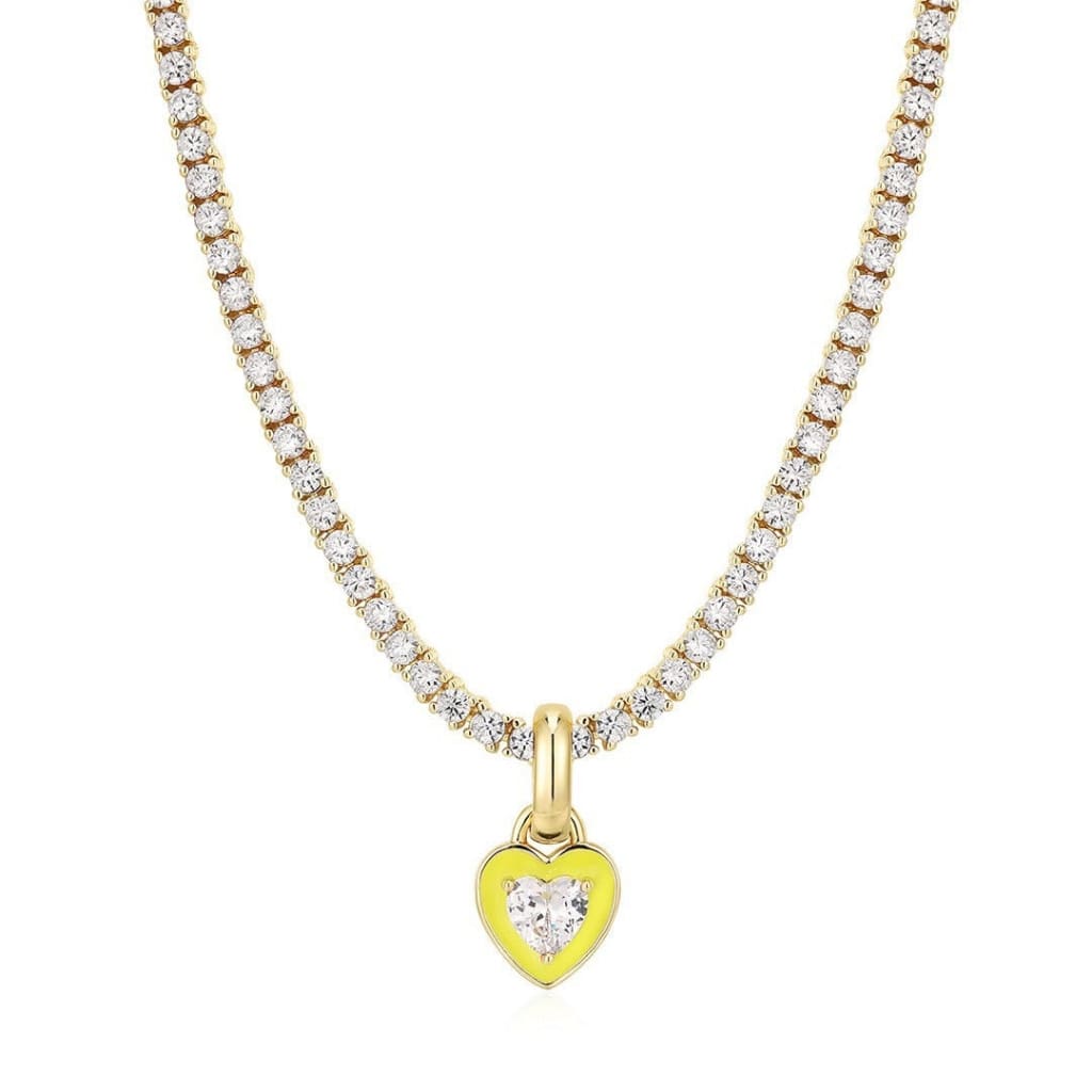 Sweetheart Fusia CZ Tennis Necklace