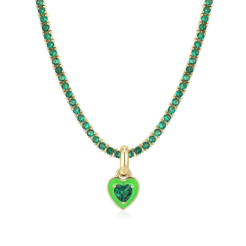 Sweetheart Fusia CZ Tennis Necklace