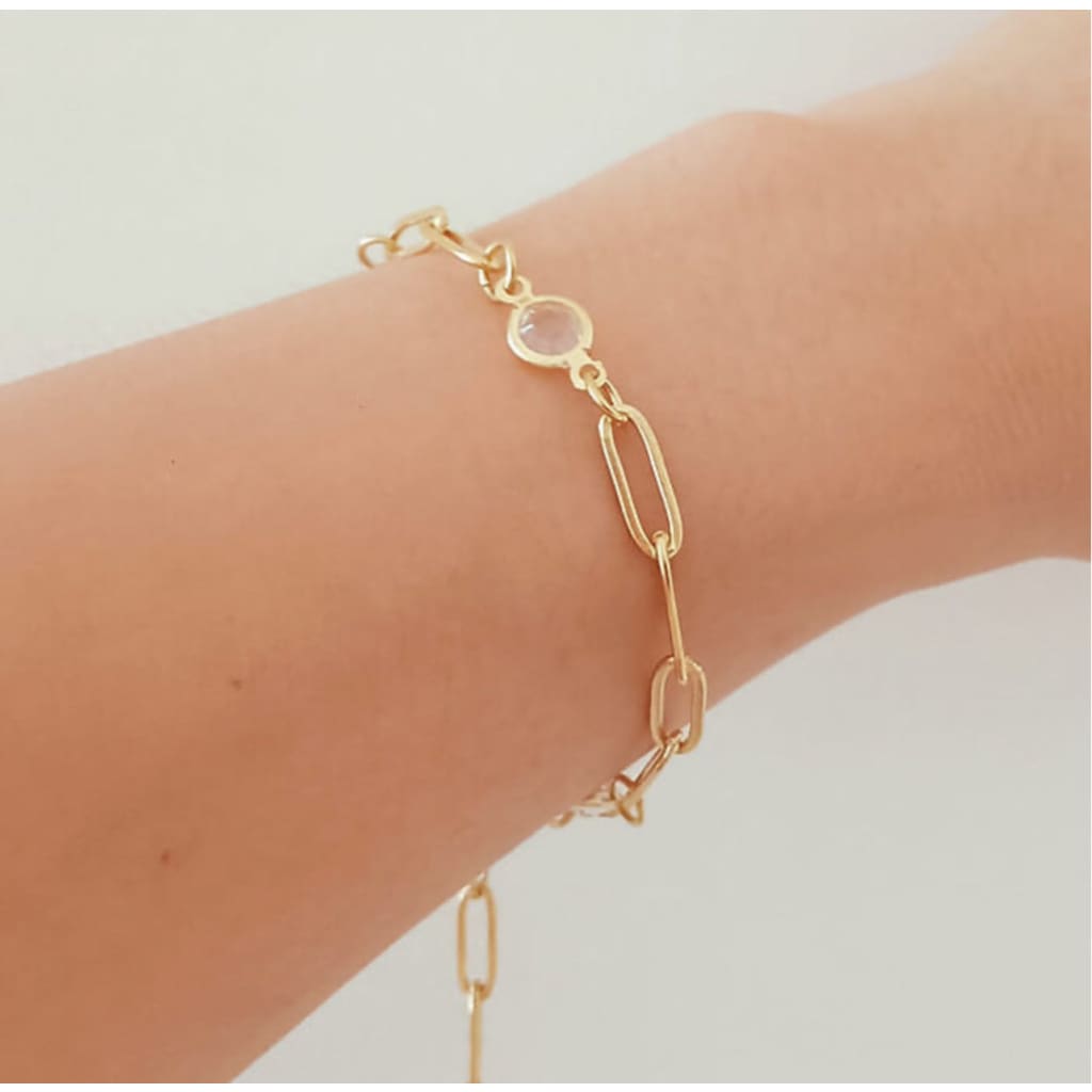 Paper Clip CZ Bracelet - Bracelet