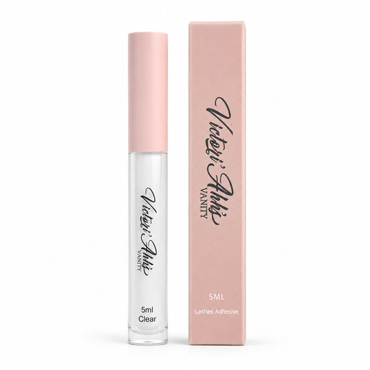 Victori’Ahh’s Vanity Clear Liquid Strip Lash Adhesive 5 ml on white background